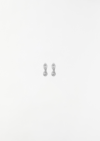 Pear Diamonds Huggie Mini Hoops