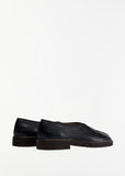 Piped Crepe Loafers — Black