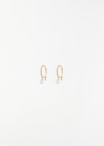 Set Free Diamonds Mini Hoops — Yellow Gold