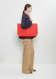 Washed Canvas 6 Pockets Tote M — Red