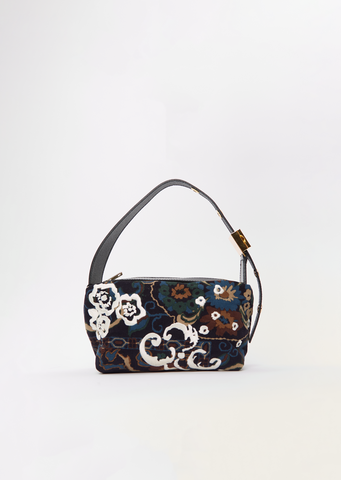 Flower Corduroy Pochette — Navy