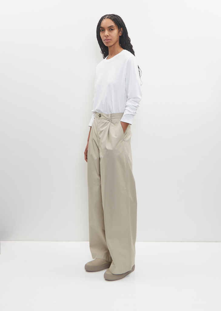 Cotton Pasadena Pleated Trouser — Sand