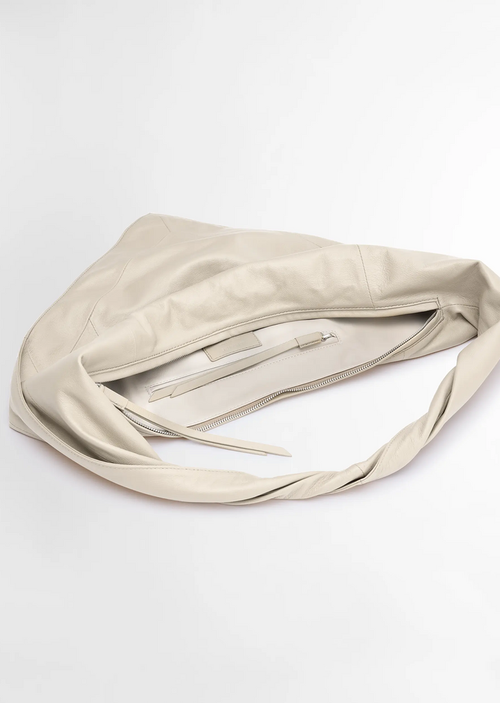 Leather Scarf Bag, Small — Off White