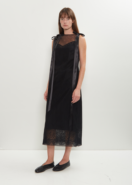 silk sheer dress Sheer Tulle Satin Bows Dress – La Garçonne