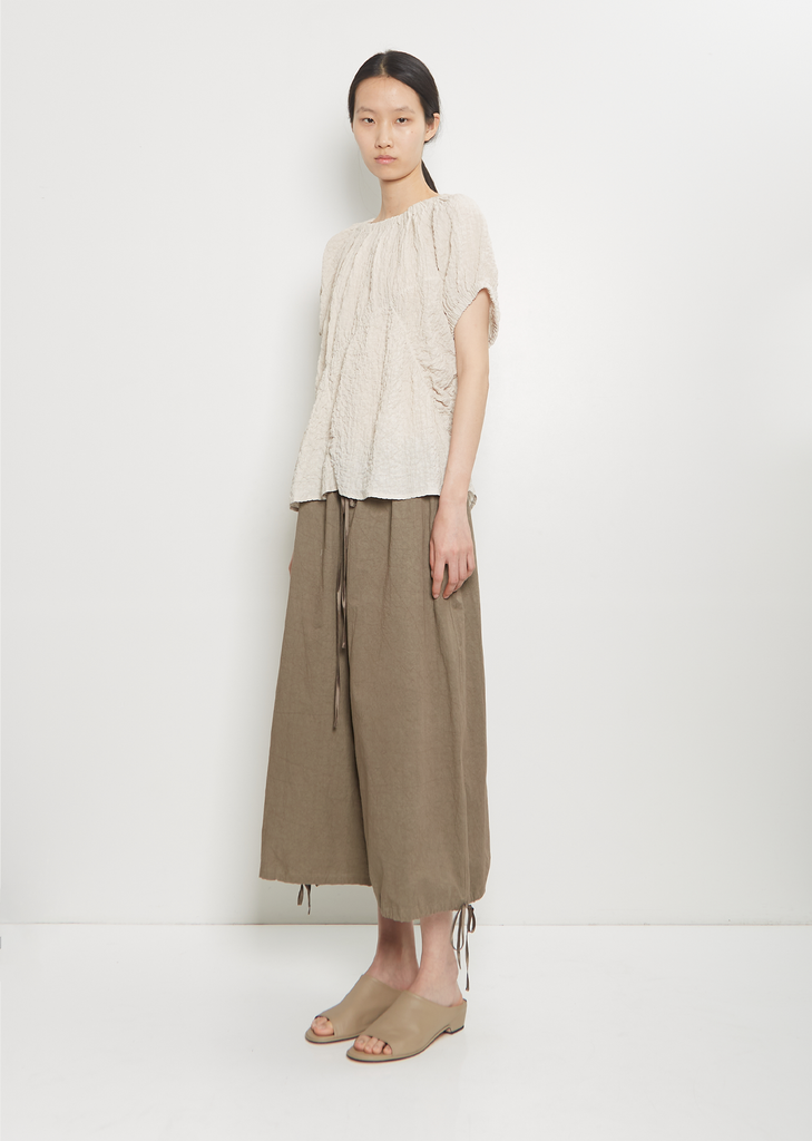 Linen Shirred Top
