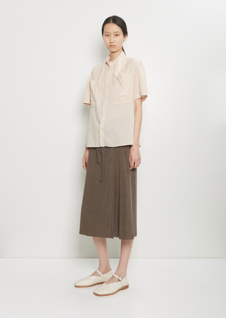 Cotton Foulard Short Sleeve Shirt