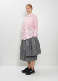 Asymmetric Wool Houndstooth Skirt