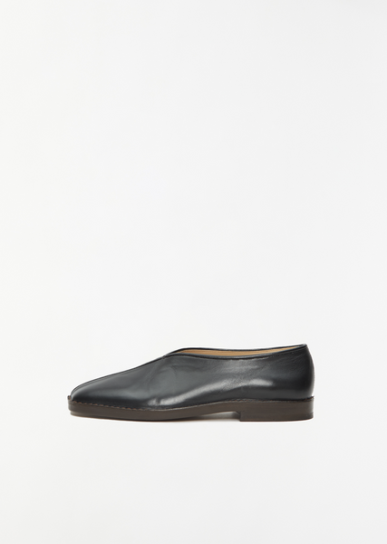 Flat Piped Slippers — Black – La Garçonne