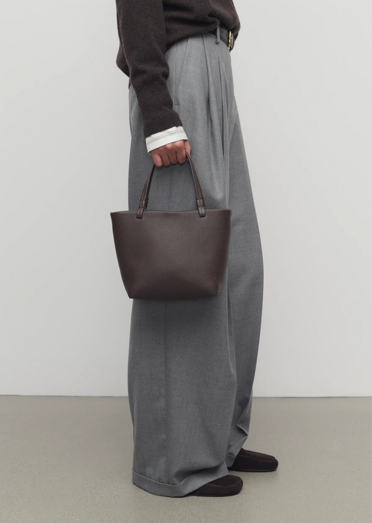 Park Leather Tote, Small — Deep Brown