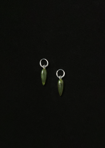 Jade Tiny Spear Hoops
