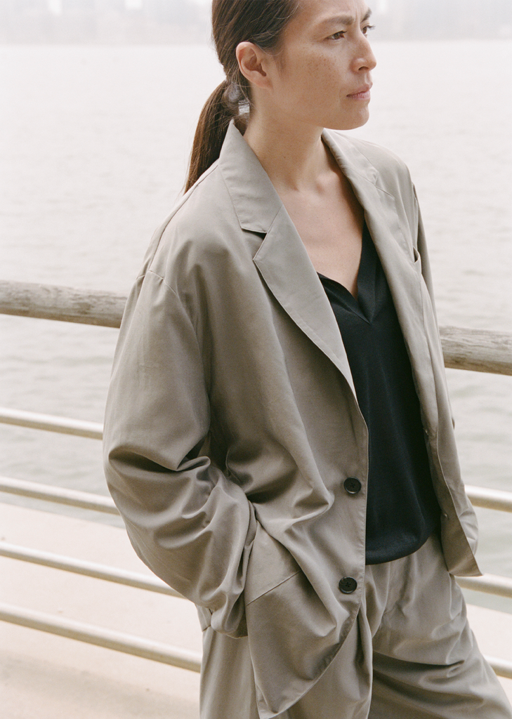 Technical Silk Single Breasted Jacket