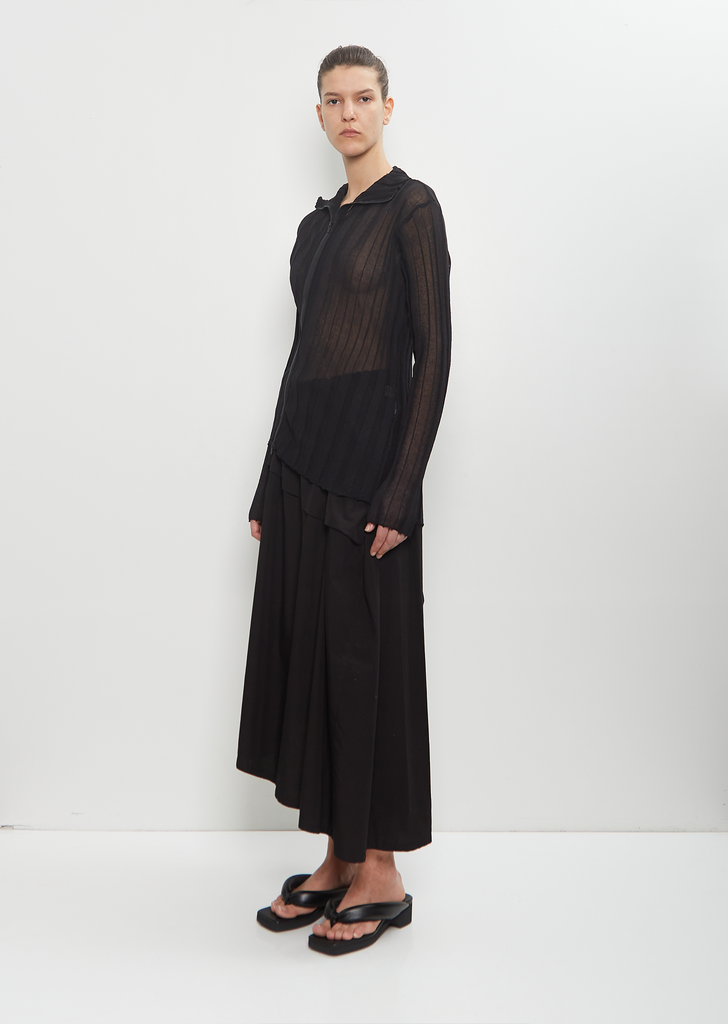 Sheer Knit Zip Cardigan