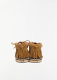 Suede Lace-Up Boots — Light Brown