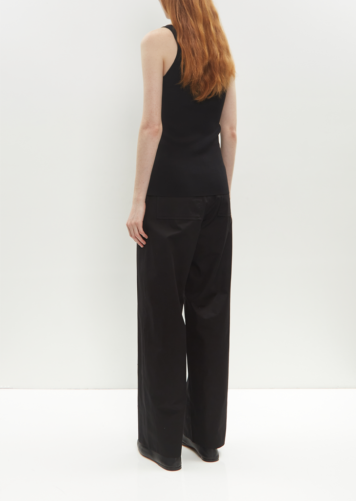Organic Cotton Compact Knit Tank — Black