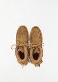 Suede Lace-Up Boots — Light Brown