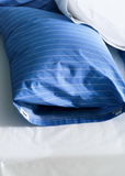Queen Percale Pillow Sham — Clear Blue Stripes