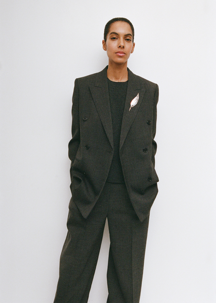 ［25ss新作］THE ROW Franny ウール製 ジャケット 8408W3461NVY The Row Franny Jacket in Wool | REVERSIBLE