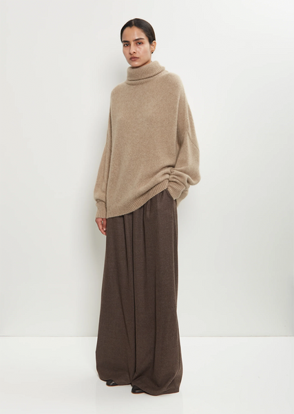 Cashmere Silk T-Neck Kimono Sleeve Sweater – La Garçonne