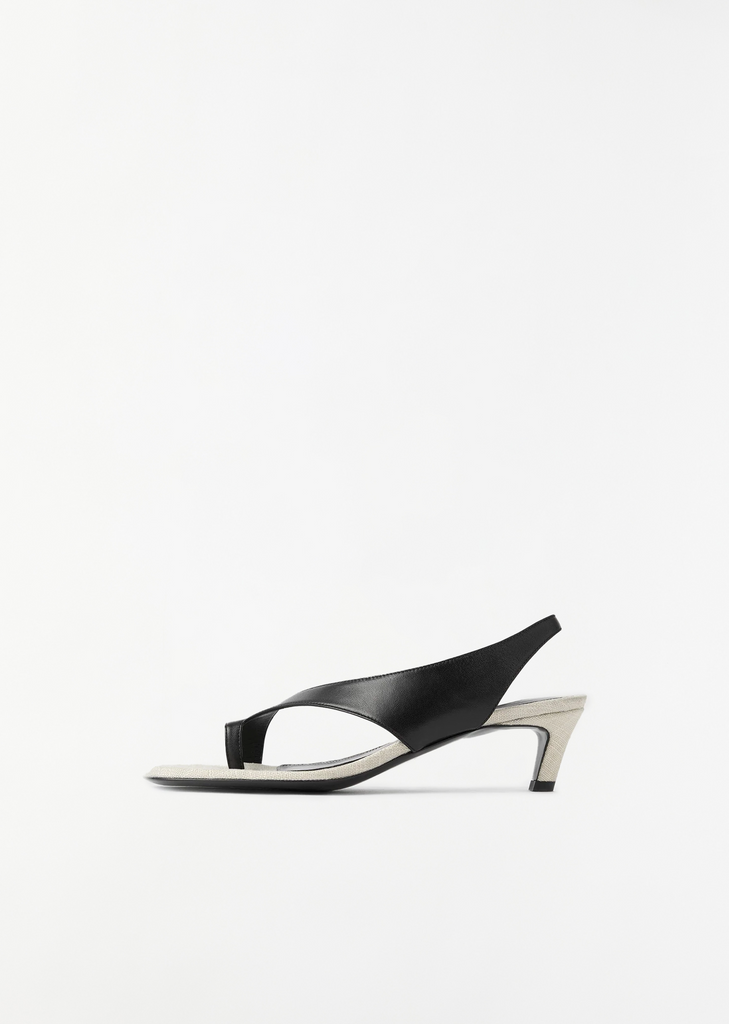 Leather Heeled Thong Sandals