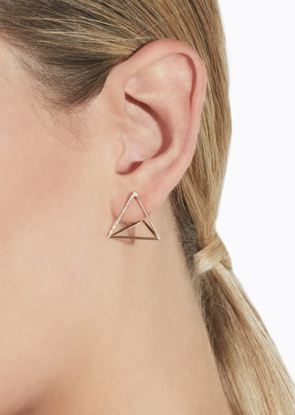 【専用】SHIHARA triangle pierce 20mm 18k Diamond Triangle Earring 01 20 – La Garçonne