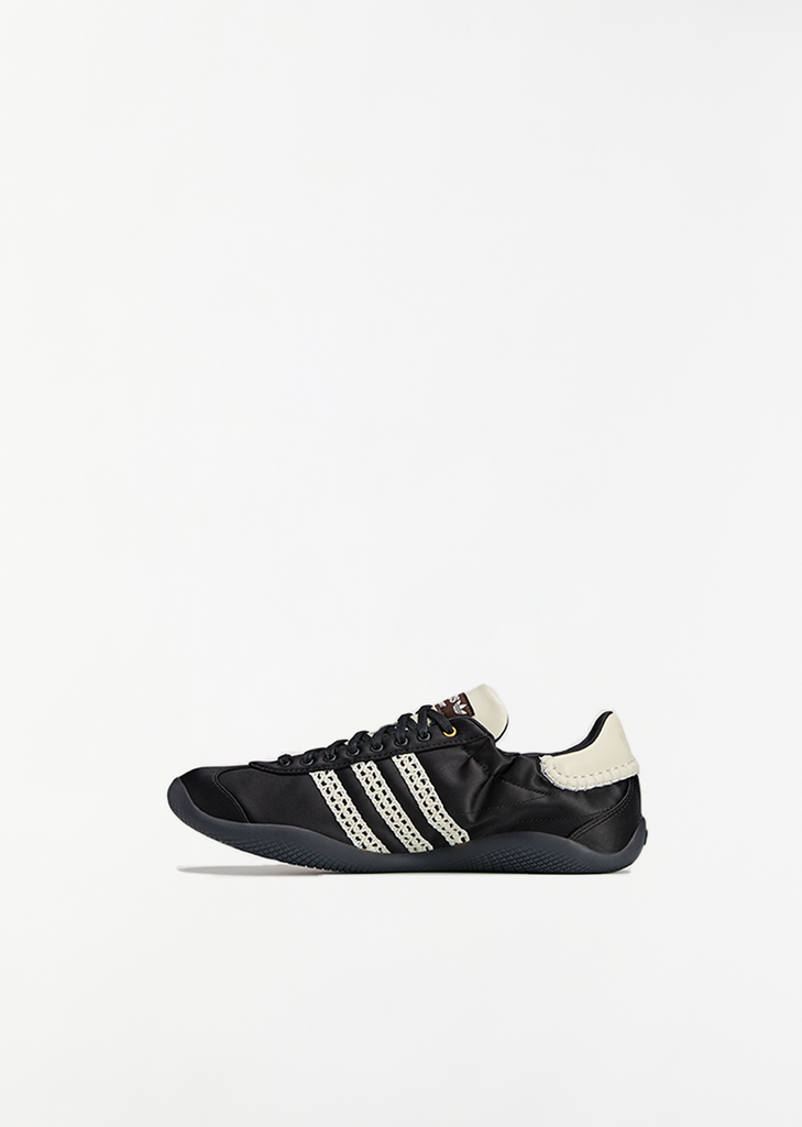 Karintha Lo Satin Sneaker — Core Black / Cream White