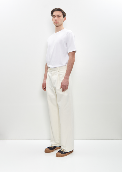 Washed Chino Finx One Tuck Pants – La Garçonne Washed Chino Finx One Tuck Pants – La Garçonne