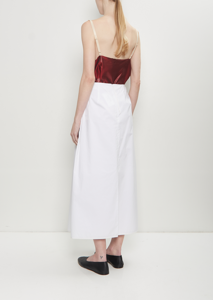 Cotton Poplin Tulip Pleated Skirt