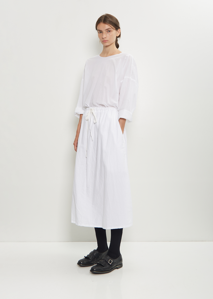 Two Pocket Technical Cotton Skirt — White