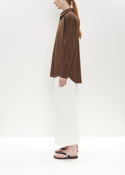 Washed Finx Typewriter Shirt — Dark Brown – La Garçonne