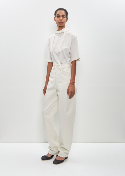 Cotton Five Pocket Twisted Pants — Creamy White – La Garçonne