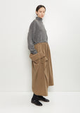 Twill Asymmetric Gathered Skirt