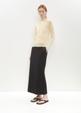 Wrinkled Wool Knit Cardigan — Pale Yellow