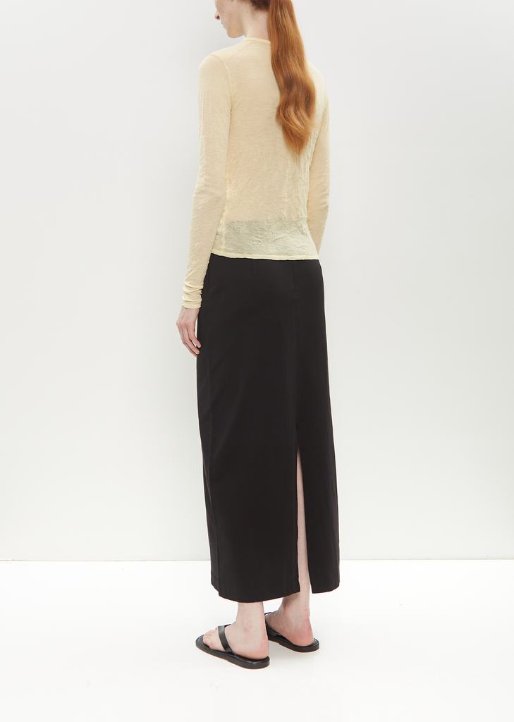 Wrinkled Wool Knit Cardigan — Pale Yellow