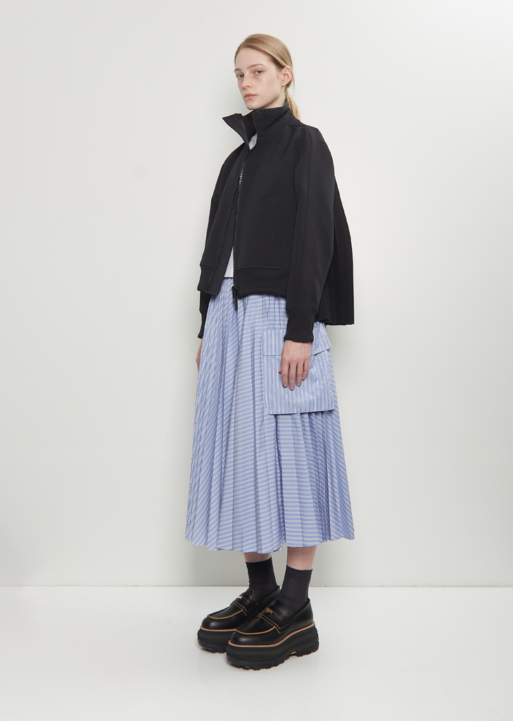 Matelasse Twill High Neck Blouson