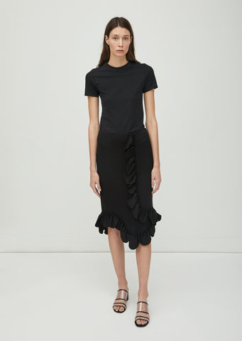 Scalloped Frill Slim Skirt