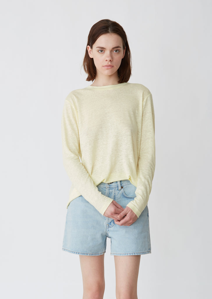 Taline Long Sleeve Linen Tee