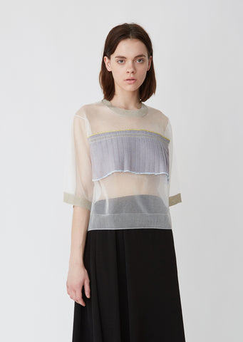 Transparent Pleated Sweater