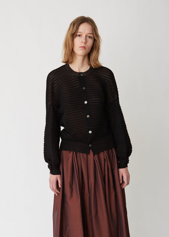 Pin Tuck Pleated Cardigan