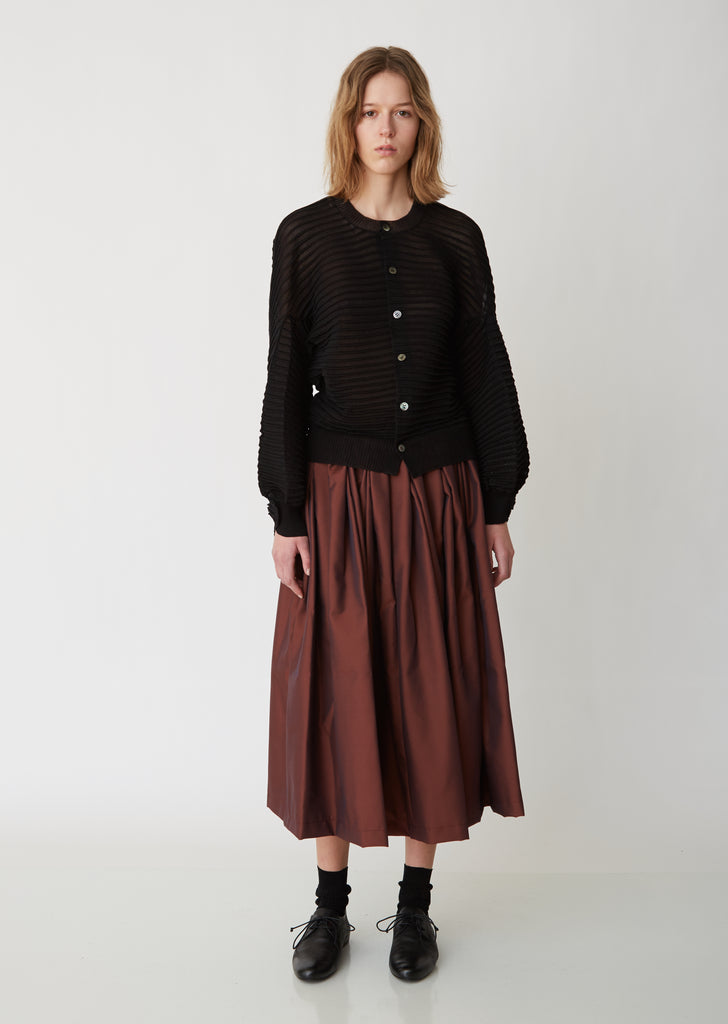 Pin Tuck Pleated Cardigan