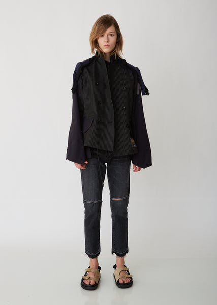 sacai × PENDLETON 21AW pattern L/S T BLK Pendleton Oxford x Embroidered Jacket – La Garçonne