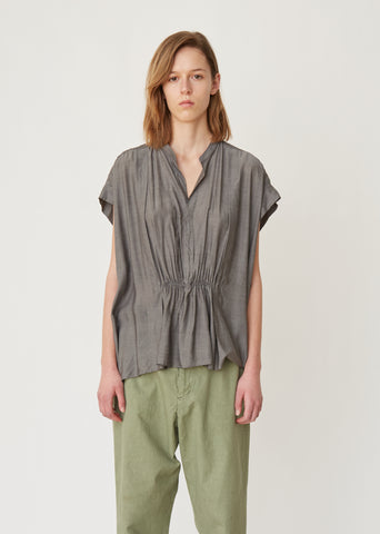 Pleated Jersey Blouse