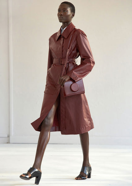 （laubeblanc） Belted Flare Trench coat Belted Flare Trench coat[Black] – L'AUBE BLANC