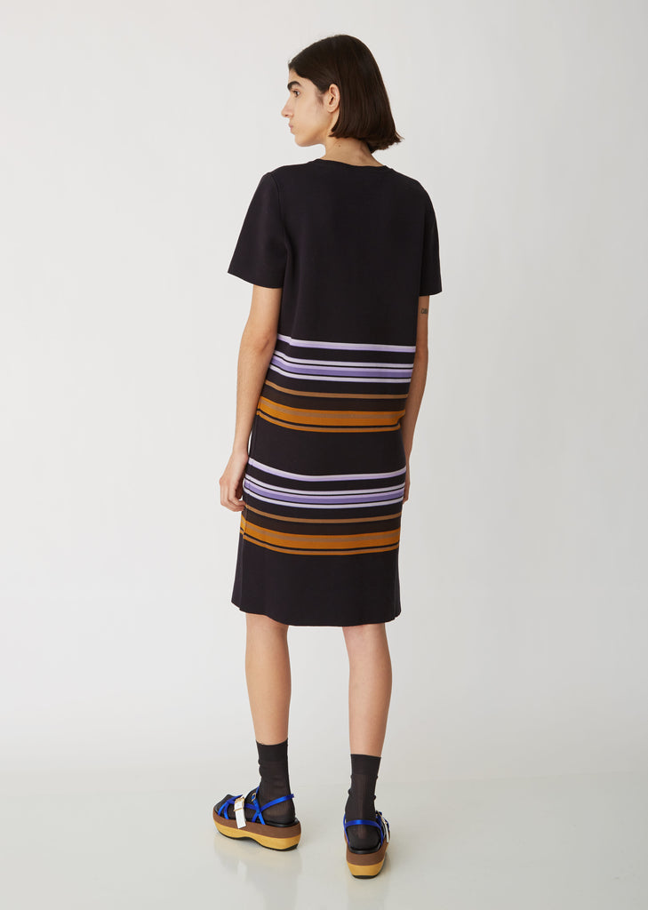 Striped Short Sleeve Knit Dress