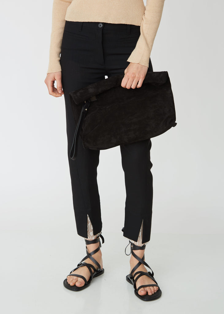 Suede Roll Clutch