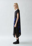 Silk Button Front Asymmetrical Dress