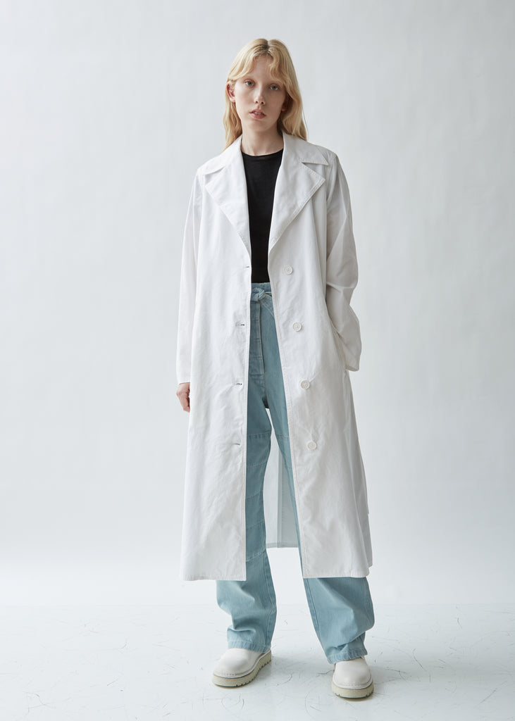 Belted Washed Cotton Trench Coat