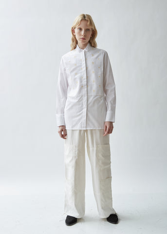 Evening Embroidered Plastron Shirt