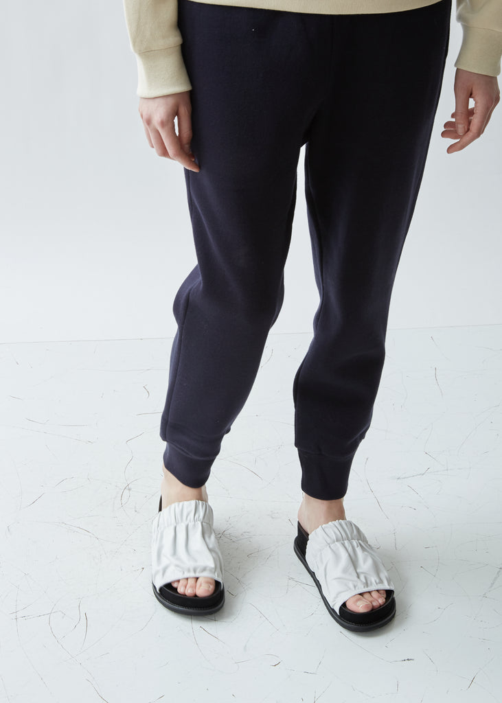 Platform Leather Slides
