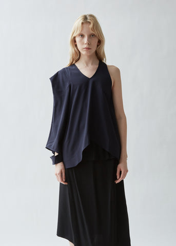 Asymmetric Patch Pocket Top