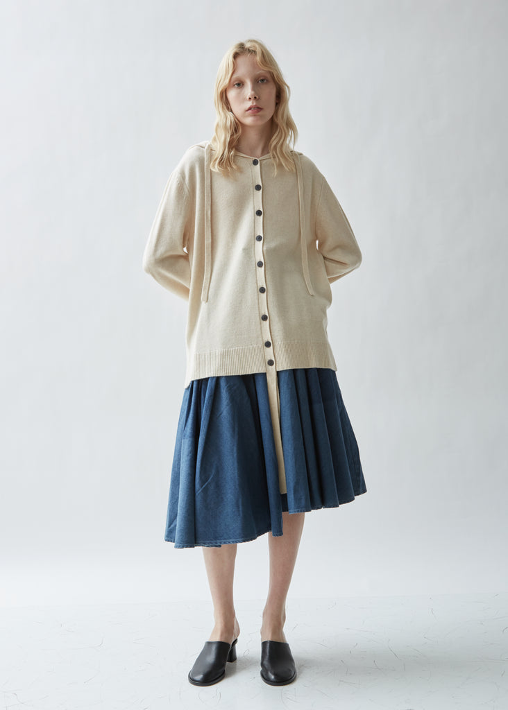 Wool Cashmere Hooded Cardigan